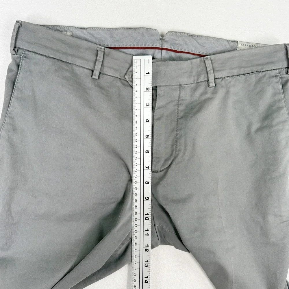 Brunello Cucinelli Italian Fit Chino Pant Size US 34x29 Mens Gray